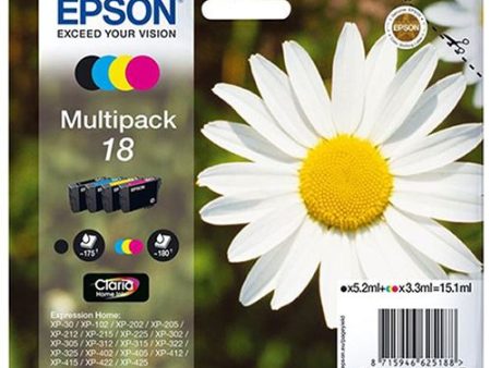 Multipack Tinteiro Epson 18 - Preto | Ciano | Amarelo | Magenta - C13T18064012 Hot on Sale