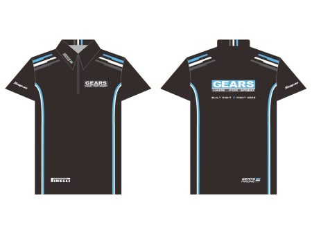 2023 Gears Racing Design Classico Black Fast Drying Polo Shirt GRD-2310-PO-CK Fashion