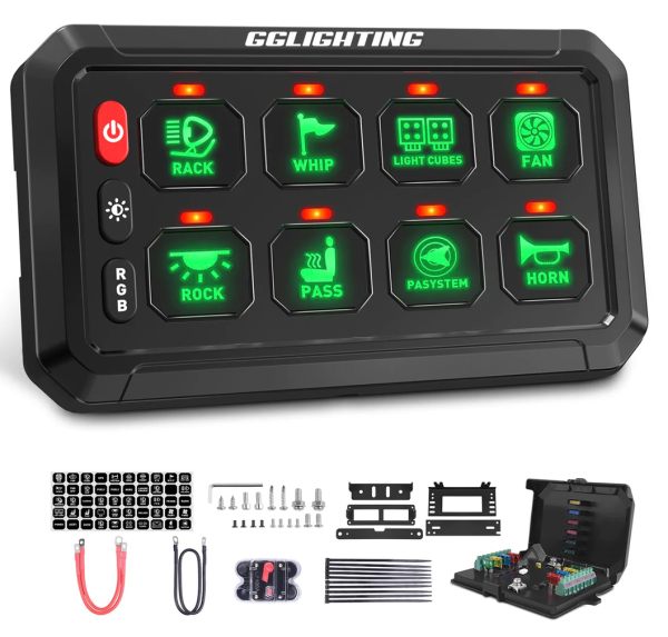 8-Gang Switch Panel With RGB And Remote Control Bluetooth App Sale