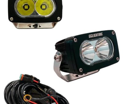 GP10 Offroad LED Pod Bundle White With Free Wiring Harness Online now