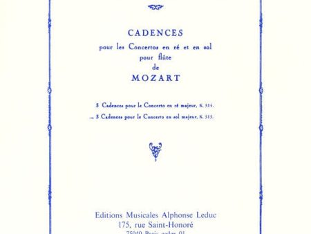 Paul Taffanel and Philippe Gaubert: 3 Cadences for Mozart s Flute Concerto in G major Hot on Sale