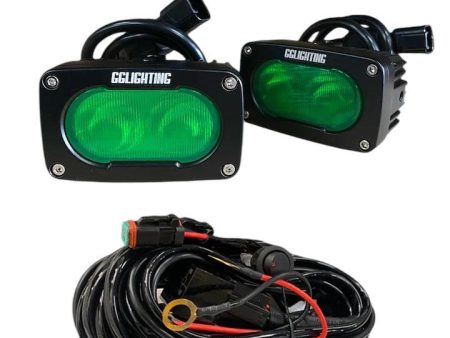 GP10 Offroad LED Pod Bundle Green With Free Wiring Harness For Cheap