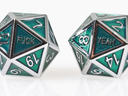 Forged: D20 - Fuck Yeah Metal Set (Silver Viridity) For Cheap