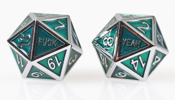 Forged: D20 - Fuck Yeah Metal Set (Silver Viridity) For Cheap