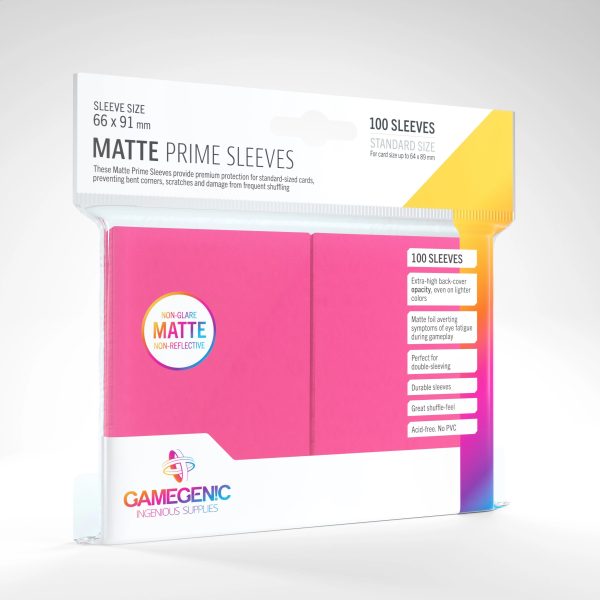 Gamegenic: Matte Prime Sleeves - Pink (100ct.) on Sale