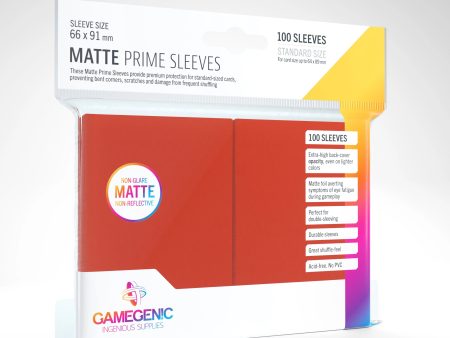 Gamegenic: Matte Prime Sleeves - Red (100ct.) For Cheap