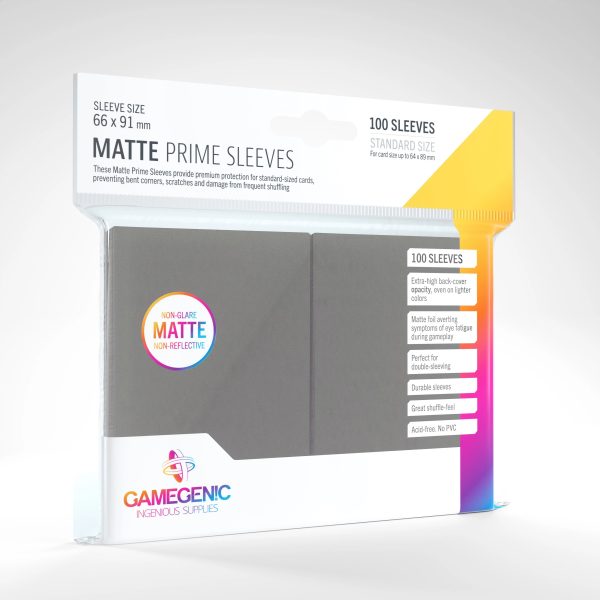 Gamegenic: Matte Prime Sleeves - Gray (100ct.) Hot on Sale