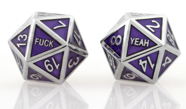 Forged: D20 - Fuck Yeah Metal Set (Silver Purple) Sale