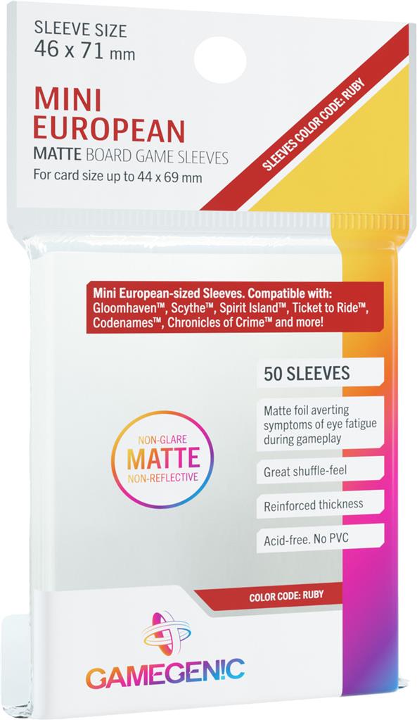 Gamegenic: Matte Sleeves - Mini European (50ct.) For Sale